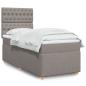Preview: ARDEBO.de - Boxspringbett mit Matratze Taupe 80x200 cm Stoff