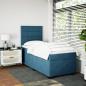 Preview: Boxspringbett mit Matratze Blau 100x200 cm Samt