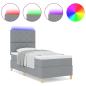 Preview: Boxspringbett mit Matratze Hellgrau 90 x 200 cm Stoff