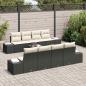 Preview: Sofa Set mit Kissen 7 pcs Schwarz und Creme Poly Rattan
