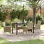 Preview: ARDEBO.de - Garten Essgruppe mit Kissen 5 pcs Beige Poly Rattan