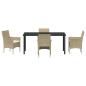 Preview: Garten Essgruppe mit Kissen 5 pcs Beige Poly Rattan