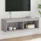 Preview: ARDEBO.de - TV-Schrank mit LED-Leuchten Grau Sonoma 100x30x30 cm