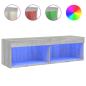 Preview: TV-Schrank mit LED-Leuchten Grau Sonoma 100x30x30 cm