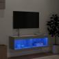 Preview: TV-Schrank mit LED-Leuchten Grau Sonoma 100x30x30 cm
