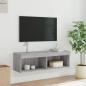 Preview: TV-Schrank mit LED-Leuchten Grau Sonoma 100x30x30 cm