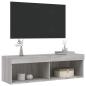 Preview: TV-Schrank mit LED-Leuchten Grau Sonoma 100x30x30 cm