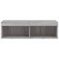 Preview: TV-Schrank mit LED-Leuchten Grau Sonoma 100x30x30 cm