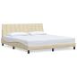 Preview: Bettgestell ohne Matratze "Hanko" Creme 180x200 cm Stoff