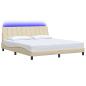 Preview: Bettgestell ohne Matratze "Hanko" Creme 180x200 cm Stoff