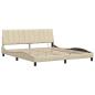 Preview: Bettgestell ohne Matratze "Hanko" Creme 180x200 cm Stoff