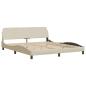 Preview: Bettgestell ohne Matratze "Hanko" Creme 180x200 cm Stoff