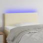 Preview: ARDEBO.de - LED Kopfteil Creme 80x5x78/88 cm Kunstleder