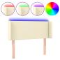 Preview: LED Kopfteil Creme 83x16x78/88 cm Kunstleder