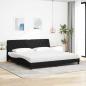 Preview: Bett mit Matratze Schwarz 200x200 cm Stoff