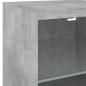 Preview: 6-tlg. Wohnwand mit LED-Beleuchtung Betongrau Holzwerkstoff