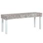 Preview: Sitzbank 110 cm Weiß Natur Kubu-Rattan und Massivholz Mahagoni