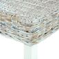 Preview: Sitzbank 110 cm Weiß Natur Kubu-Rattan und Massivholz Mahagoni