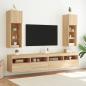 Preview: TV-Schrank mit LED-Leuchten Sonoma-Eiche 30,5x30x90 cm