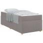 Preview: Bettgestell mit Matratze mit Matratze Taupe 90 x 200 cm Stoff
