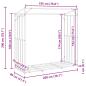 Preview: Brennholzregal mit Regenschutz 200x80x200 cm Verzinkter Stahl