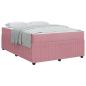 Preview: Bettgestell mit Matratze mit Matratze Rosa 160 x 200 cm Samt