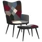 Preview: ARDEBO.de - Relaxsessel mit Hocker Patchwork Stoff