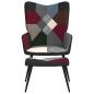 Preview: Relaxsessel mit Hocker Patchwork Stoff