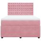 Preview: Boxspringbett mit Matratze Rosa 160x200 cm Samt