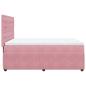 Preview: Boxspringbett mit Matratze Rosa 160x200 cm Samt