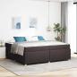 Preview: ARDEBO.de - Bettgestell mit Matratze Dunkelbraun 200 x 200 cm Stoff