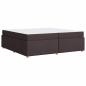 Preview: Bettgestell mit Matratze Dunkelbraun 200 x 200 cm Stoff