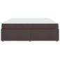 Preview: Bettgestell mit Matratze Dunkelbraun 200 x 200 cm Stoff
