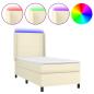 Preview: ARDEBO.de - Boxspringbett mit Matratze & LED Creme 100x200 cm Kunstleder