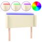 Preview: LED Kopfteil Creme 93x16x78/88 cm Kunstleder