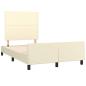 Preview: Bettgestell ohne Matratze Creme 120x190 cm Kunstleder
