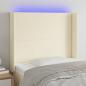 Preview: ARDEBO.de - LED Kopfteil Creme 103x16x118/128 cm Kunstleder