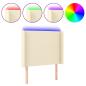 Preview: LED Kopfteil Creme 103x16x118/128 cm Kunstleder