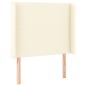 Preview: LED Kopfteil Creme 103x16x118/128 cm Kunstleder