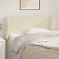 Preview: ARDEBO.de - Kopfteil mit Ohren Creme 93x23x78/88 cm Kunstleder