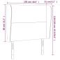 Preview: Kopfteil mit Ohren Creme 103x23x118/128 cm Kunstleder