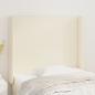 Preview: ARDEBO.de - Kopfteil mit Ohren Creme 103x16x118/128 cm Kunstleder