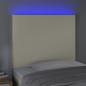 Preview: LED Kopfteil Creme 100x5x118/128 cm Kunstleder