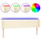 Preview: LED Kopfteil Creme 203x16x78/88 cm Kunstleder
