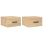 Preview: Wand-Nachttische 2 Stk. Sonoma-Eiche 35x35x20 cm