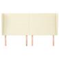 Preview: Kopfteil mit Ohren Creme 203x23x118/128 cm Kunstleder