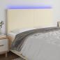 Preview: ARDEBO.de - LED Kopfteil Creme 200x5x118/128 cm Kunstleder
