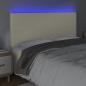 Preview: LED Kopfteil Creme 200x5x118/128 cm Kunstleder