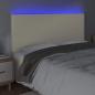 Preview: LED Kopfteil Creme 200x5x118/128 cm Kunstleder