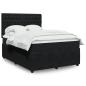 Preview: ARDEBO.de - Boxspringbett mit Matratze Schwarz 140x200 cm Samt